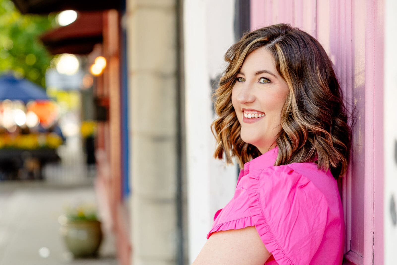 Woman looks off-camera while smiling | Brand Photo Process | Kayla Petrosky Photography